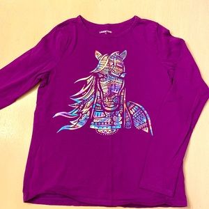 Lands End Long Sleeve Horse T